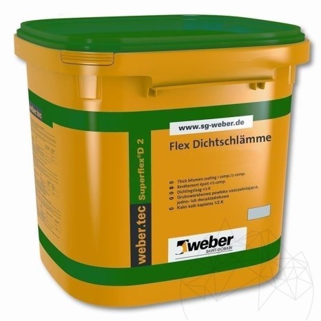 Hidroizolatie flexibila bicomponenta Weber.Tec Superflex D2, 24 Kg (Interior / Exterior)