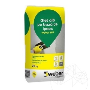 Glet de egalizare pe baza de ipsos alb - Weber N17, 20 kg