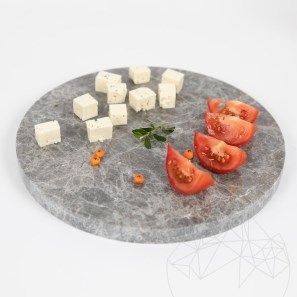 Tocator Rotund din Piatra Naturala pt. Legume, Fructe, Carne, Diametru 28 Cm