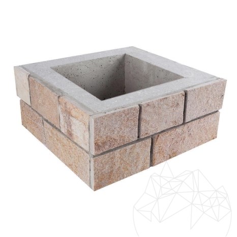 Удлинитель дымохода для печи 30 x 30 x 15 см (декоративный камень Rhodos)