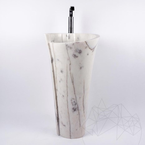 Раковина Tao Milos - мрамор Calacatta Lilac, 42 x 85 см