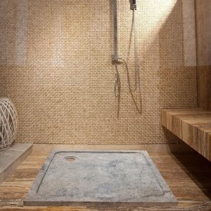 Душевой поддон из серебристого травертина ULTRA FLAT, 90 x 90 x 3 см