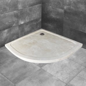 Полукруглый поддон для душа из травертина Classic ULTRA FLAT, 90 x 90 x 3 см