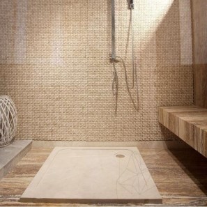 Классический травертиновый душевой поддон ULTRA FLAT, 90 x 90 x 3 см