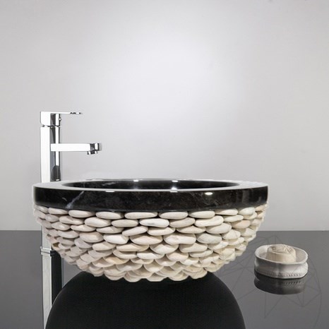 Раковина Matia, черный мрамор Pebbles