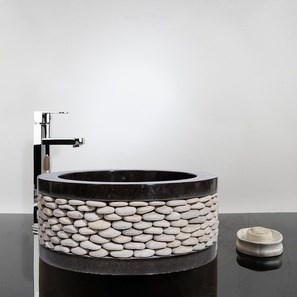 Раковина Matia из мрамора, черные круги