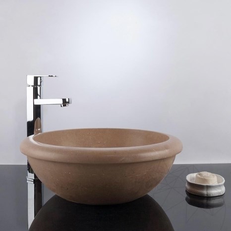 Раковина из травертина Matia Latte RS-19, 41 x 16 см