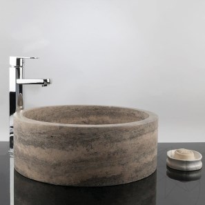 Раковина из травертина Матиа Серебро RS-22
