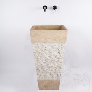 Раковина Tao из травертина классическая SP-19, 42 x 82 см