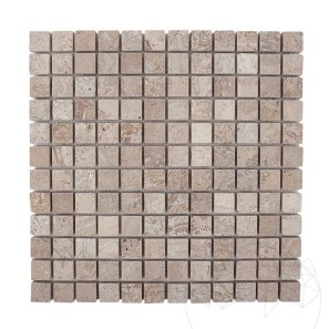 Античная мозаика из травертина цвета латте, 2,3 x 2,3 см