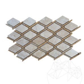 Mozaic Marmura Beige & Travertin Yellow Maze Polisat, 30.5 x 30.5 cm