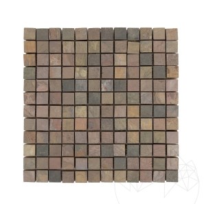 Mozaic Ardezie Naturala Multicolora 2.3x2.3 cm – Interior și Exterior | Ideal pt. Dușuri, Bai, Bucatarii, Șeminee​