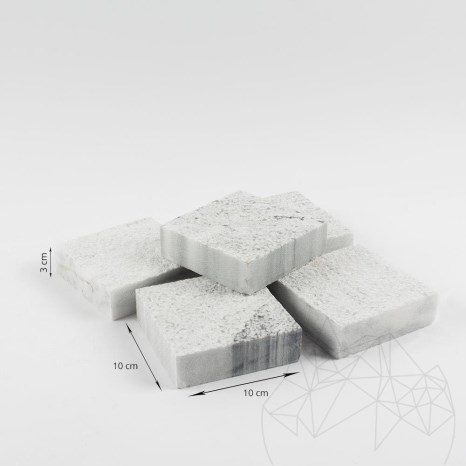 Кубический камень Кавала Мрамор Бучардированный, 10 x 10 x 3 см