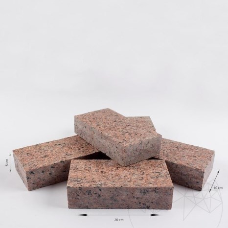 Piatra Cubica Granit Maple Red Fatetata 4 laterale, 10 x 20 x 5 cm