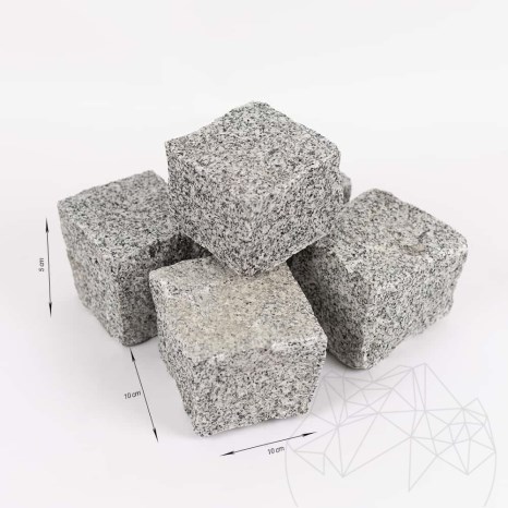 Кубический камень Гранит Бьянко Сардо Натур 10 x 10 x 5 см