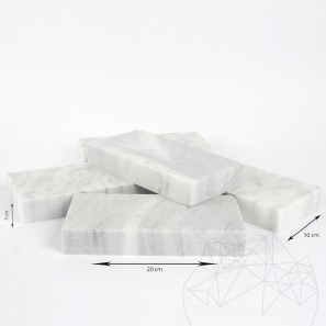 Piatra Cubica Marmura Kavala Neslefuita, 20 x 10 x 3 cm