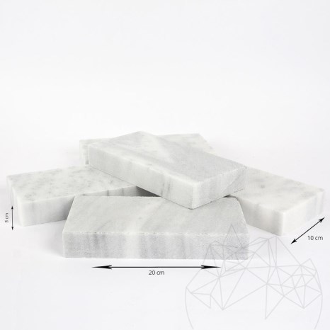 Piatra Cubica Marmura Kavala Neslefuita, 20 x 10 x 3 cm