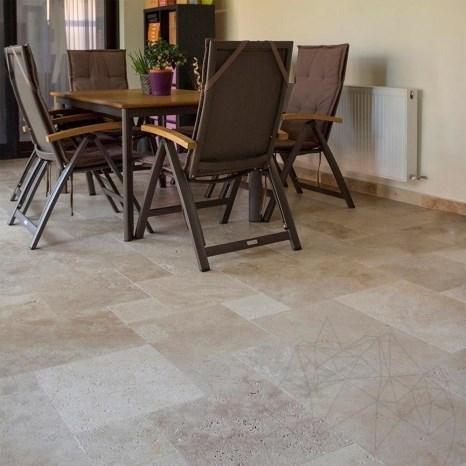 Travertin Classic Cross Cut French Pattern Set Periat, 1.2 cm