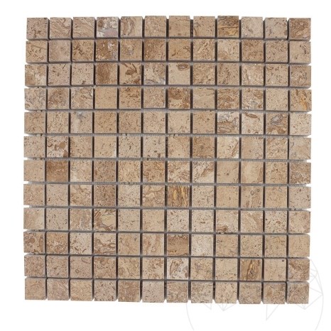 Полированная мозаика из латте-травертина, 2,3 x 2,3 см