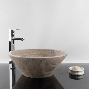 Раковина из травертина Matia Silver RS-8 42 x 15 см