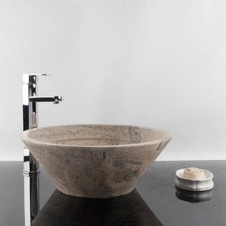 Раковина из травертина Matia Silver RS-8 42 x 15 см