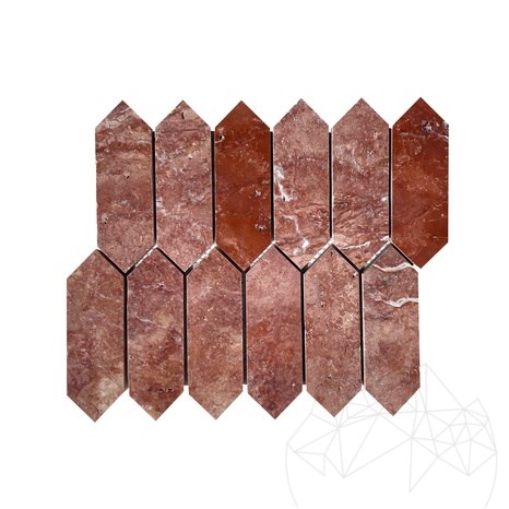 Mozaic Travertin Opium Red Pillar Polisata, 30.5 x 28 cm