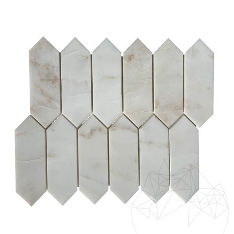 Мраморная мозаика Arabescato Oro Pillar, полированная, 30,5 x 28 см