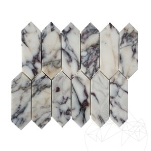 Мраморная мозаика Arabescato Violet Pillar Polished, 30,5 x 28 см