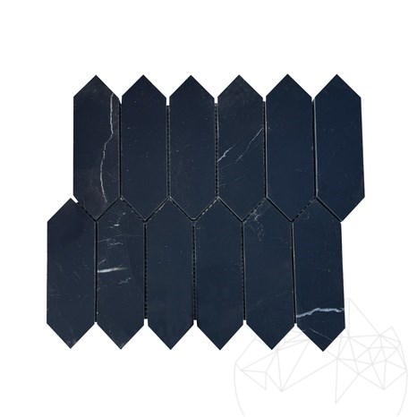Mozaic Marmura Nero Pillar Polisata, 30.5 x 28 cm